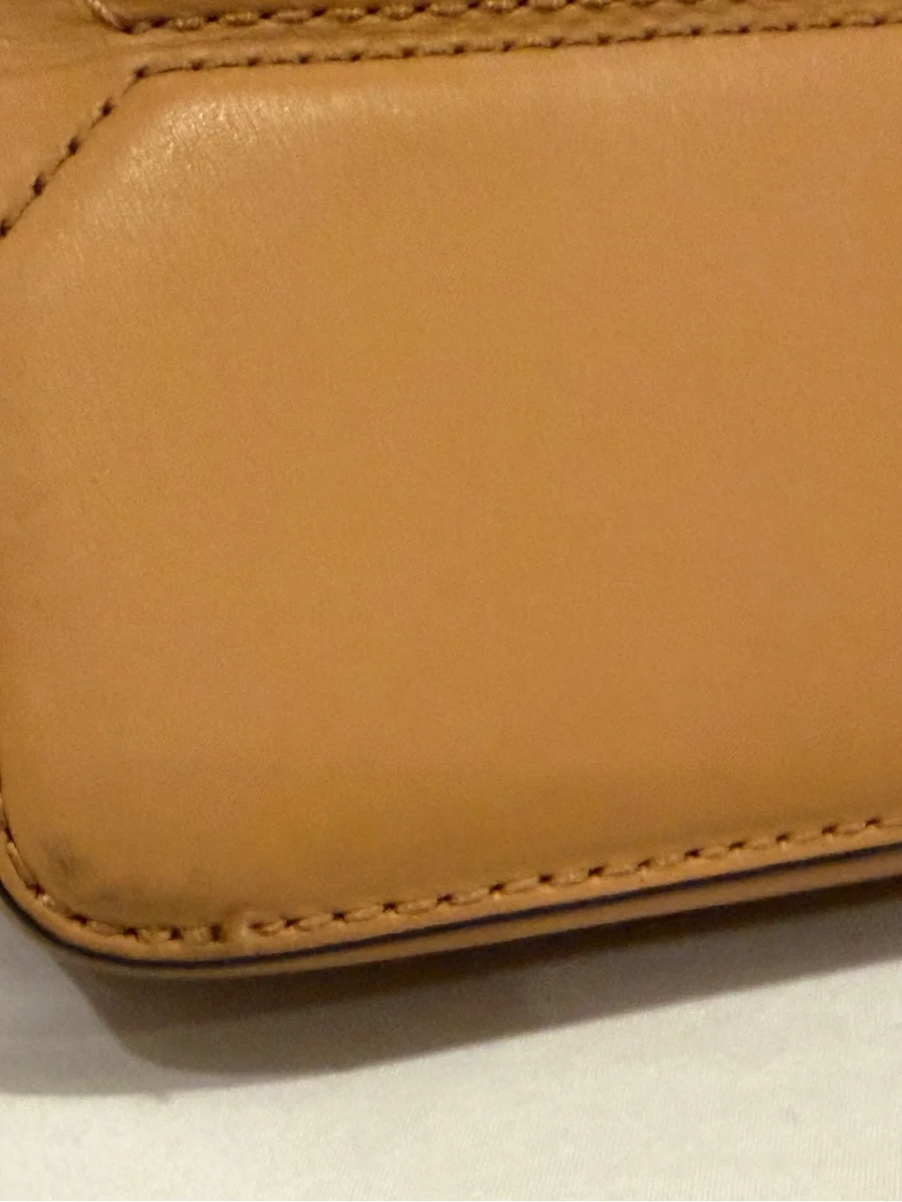 16” x 11” Genuine BEN MINKOFF Tan Camel Leather Laptop Briefcase Bag